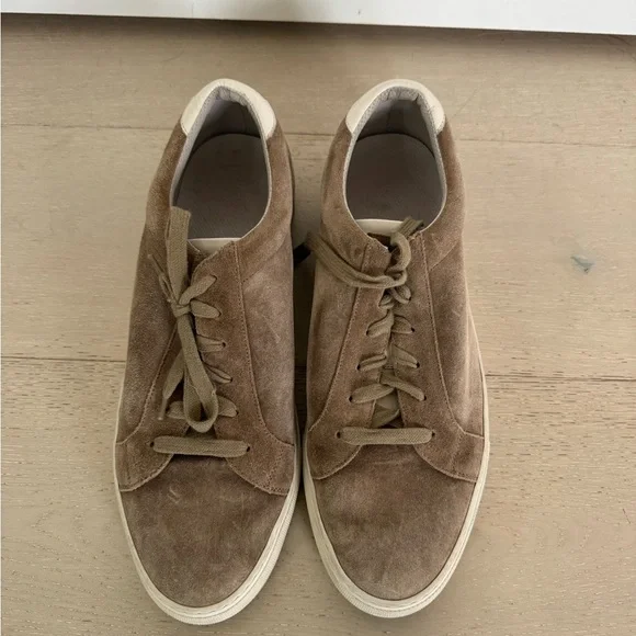 Brunello Cucinelli suede leather shoes sneakers excellent size 46/ 13 tan - Picture 3 of 9